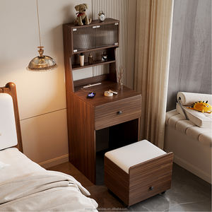 현대 럭셔리 여자 탈의실 LED 조명 화장대 거울 튼튼한 나무 패널 드레서 보관 기능 풍부한 디자인 nightstands - Product Image 3