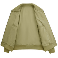 Veste bomber pour homme à col montant, personnalisable avec logo, minimaliste, confortable, coupe-vent, imperméable, tendance, rétro, décontractée