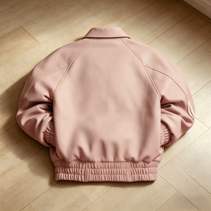 <span class=keywords><strong>Giacca</strong></span> Varsity Personalizzabile in <span class=keywords><strong>Ecopelle</strong></span> Rosa Stile Anni '90 con Logo in Ciniglia per Streetwear, Basso MOQ - Product Image 3