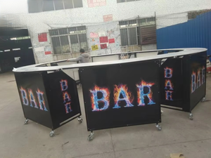 Barra Plegable Portátil Fácil de Montar con Ruedas con Freno y Luces, Barra de <span class=keywords><strong>Bar</strong></span> en Venta - Product Image 5