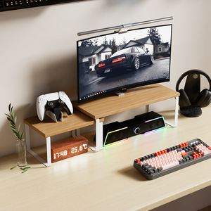 Extendable Computer Stand For Laptops Desktop Monitor Office Desk With Telescopic Storage <b>Shelf</b> Carbon Steel Material - Product Image 2
