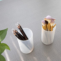 KONCAI Porte-pinceaux de maquillage transparent en plastique, conteneur de voyage pour pinceaux, gobelet anti-poussière pour femmes