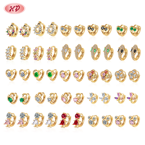 Hd Jewelry Supplier Hypoallergenic Cubic Zirconia Brass Women Stud Earrings gold plated earrings 18k For Gift