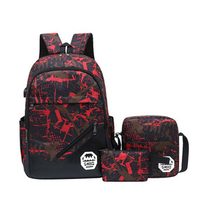 New Fashion Customized Printed Backpack <b>Bag</b> Wholesale 3pcs School <b>Bag</b> Set - Product Image 1