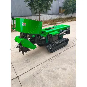 Remote control farm management machine ditching and fertilizing machine