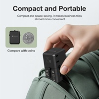 Wontravel 2AC Sockets Global Fashion Portable International 25W PPS Adaptateur de voyage universel mondial avec 2USB 1Type C