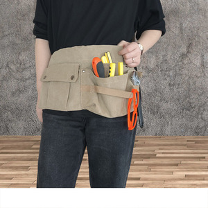 Sac de taille de rangement, vêtements de travail spéciaux pour l'extérieur, horticulteurs, menuisiers, toile épaisse résistante à l'usure, tablier demi-corps, hommes - Product Image 3