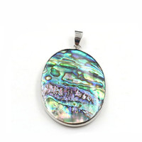 MOP191 Nacre Dos Plat Cabochons Forme Ovale Pendentif En Coquille D'ormeau