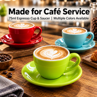 Ensemble tasse et soucoupe à expresso en porcelaine personnalisable Kingze pour café, hôtel, restaurant, barista, service à domicile, tasses à café Demitasse