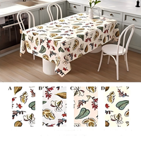 Nappes de table en PVC de luxe rétro, motif feuilles colorées peintes à la main, imperméables, rectangulaires, pour la décoration de tables à café et à manger