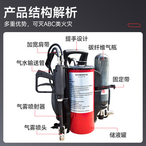 เครื่องดับเพลิงแบบพ่นละอองน้ำละเอียดชนิดสะพายหลัง รุ่น YS-BFSMHQ สีแดง วัสดุเหล็ก อุปกรณ์ดับไฟป่า - Product Image 5