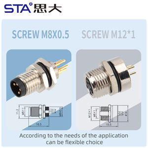 המפעל m8 תעופה תקע זכר גב קדמי גב קדמי הר Pcb שקע 3pin 4pin 6pin מחבר עמיד למים - Product Image 4