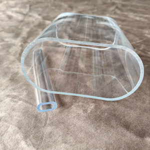 Tube ovale en acrylique organique haute transparence, tube creux blanc laiteux - Product Image 1