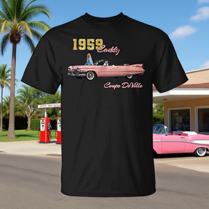Camiseta Caddy Coupe DeVille Convertible de 1959, diseño clásico de los años 50, diseño vintage - Product Image 3