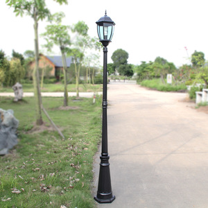 Lampadaire d'extérieur en fer avec abat-jour en verre, LED blanc chaud 2700K, AC 220V, IP66, support non-démontable, détecteur de mouvement, garantie 10 ans - Product Image 5
