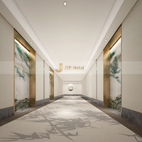 JYF J023 Décoration d'hôtel, Art déco abstrait, Arche décorative en acier inoxydable, Ensemble multi-pièces pour porte, Usage quotidien