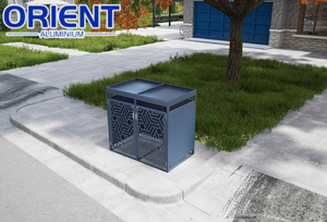 Cubierta <span class=keywords><strong>para</strong></span> Contenedor de Basura, Armario Triple <span class=keywords><strong>para</strong></span> Contenedores de Basura al Aire Libre, Cobertizo de Almacenamiento Ecológico <span class=keywords><strong>para</strong></span> Contenedores con Ruedas, Contenedor de Basura de Acero de 240L - Product Image 2