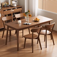 Massivholz Esszimmer-Set im Chinesischen Stil mit 5 Teilen und Abgerundeten Kanten Windsor-Stuhllehnen für Kleine Wohnungen Gewerbliche Gastronomie-Nutzung
