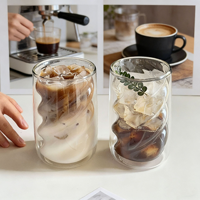 Tasse à café en verre borosilicate à double paroi, résistante à la chaleur et isolante, écologique, de qualité alimentaire, style américain