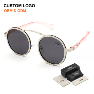 2025 Trending Retro Steampunk Metal Sunglasses Women Round Pink Frame <b>Shades</b> UV400 <b>Sun</b> Glasses Custom Logo - Product Image 1