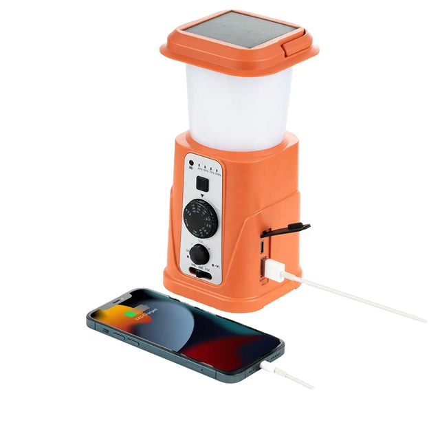 10000mah Hand Crank Lantern, Emergency Crank Battery Powered Radio Flashlight Cell Phone USB Charger for Survival