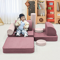 Nuevo estilo Kids Play Couch Sofás suaves para niños Sofá comprimido con cubierta lavable a máquina Espuma gruesa para sala de juegos