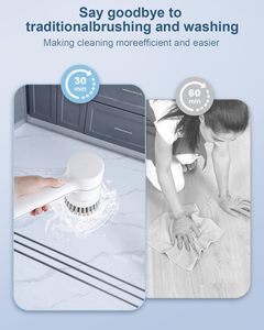 Articles ménagers 5-en-1 salle de bain à main cuisine épurateur électrique ensemble de brosses propres petite <span class=keywords><strong>brosse</strong></span> de nettoyage - Product Image 4