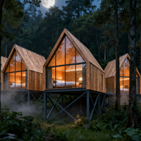 Villa de design préfabriquée, maison modulaire en acier léger, maison de luxe en conteneur préfabriqué, villas préfabriquées à vendre