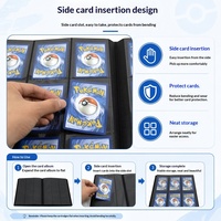 Album de cartes 9 compartiments en PP imprimé UV avec design de dossier, grande capacité pour cartes à collectionner TCG Pokémon, rangement personnalisable