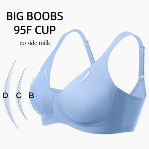 สปอร์ตบราไร้รอยต่อบราเสริมหน้าอกใหญ่สำหรับ3XL หน้าอกใหญ่ทรงถ้วยไร้95F ไร้น้ำนมป้องกันการขยายตัว - Product Image 5