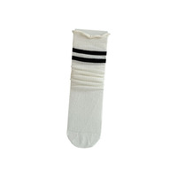 Chaussettes pour femmes en maille à pois vintage, détail manchette, mélange de coton respirant, mode printemps, chaussettes mi-mollet, tricotées Lonati