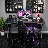 Escritorio de Esquina para PC, Mesa Competitiva para Cibercafé, Consola Moderna de Madera para Juegos