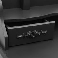 Tocador de Maquillaje de Lujo Moderno con Espejo y Esquinas Transparentes, Diseño Europeo, Madera Sólida, Precio Económico, para Dormitorio/Apartamento