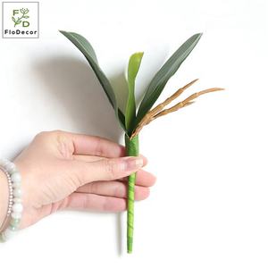 Искусственные бабочки, листья орхидеи, настоящие на ощупь, три размера, недорогая композиция из цветов орхидеи в горшке - Product Image 5