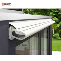 Pare-soleil pour patio extérieur Auvents électriques Rétractables Toile Fenêtre Cassette Auvent Bras Tissu Pliant Polyester Tissu
