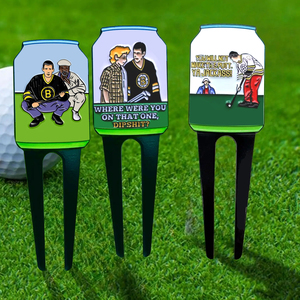 カスタムロゴ ゴルフディボット修理ツール ハッピーギルモア カスタム 面白い亜鉛合金ボールマーカー 新デザイン ゴルフ用品 - Product Image 3