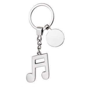 Portachiavi in Stile Vintage con Nota Musicale e Moneta, 25mm, in Lega e Metallo di Zinco, Logo Personalizzato, Moschettone alla Moda, Portachiavi in Metallo - Product Image 2