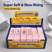 Jouet anti-stress en PU souple en forme de bâton de beurre, à remontée lente, pour enfants et adultes