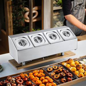 Bac Gastro Inox 1/6 GN avec Support 4 Grilles, Équipement de Buffet Ligne Unique pour Hôtels et Restaurants - Product Image 4