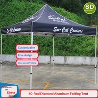 Carpa de Exhibición de Aleación de Aluminio con 40 Tubos, Tipo Diamante, para Exteriores, Puesto de Venta Ambulante, Sombrilla Cuadrada, para Comercio Exterior, Exportación, Publicidad