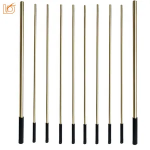 LD Metal Gold Brass Round 1-3/16" Newel Post for Indoor Staircase Railings