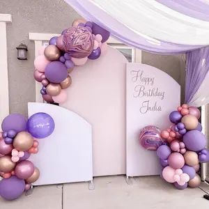 Thấp moq Custom made Chiara vòm Backdrop đứng nhôm hợp kim sinh nhật Backdrop nền căng thẳng vải Backdrop cho Đảng