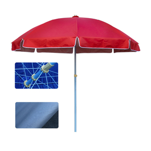 공장 도매 2.8M 야외 파라솔 개인 로고 비치 우산 여름 해변 사용 다채로운 양산 바다 - Product Image 6