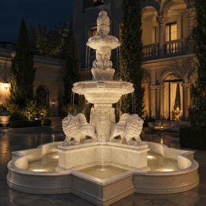 Fuente de Jardín para Exteriores con Esculturas de Figuras Clásicas y Fuente de Agua para Plaza, en Mármol Blanco - Product Image 5