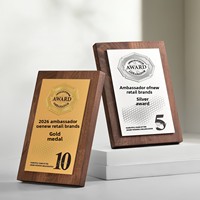 Trophée 3D en bois massif de noyer, plaque de récompense sculptée sur mesure pour la reconnaissance des rencontres annuelles d'entreprise
