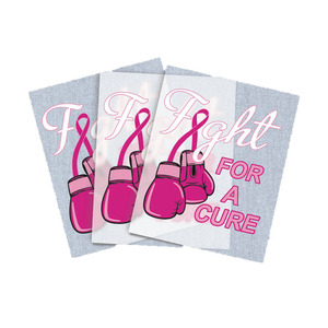 A todo color listo para presionar cinta Rosa bordado falso concientización sobre el Cáncer transferencia DTF hierro-En calcomanía de concientización sobre el cáncer de mama - Product Image 2