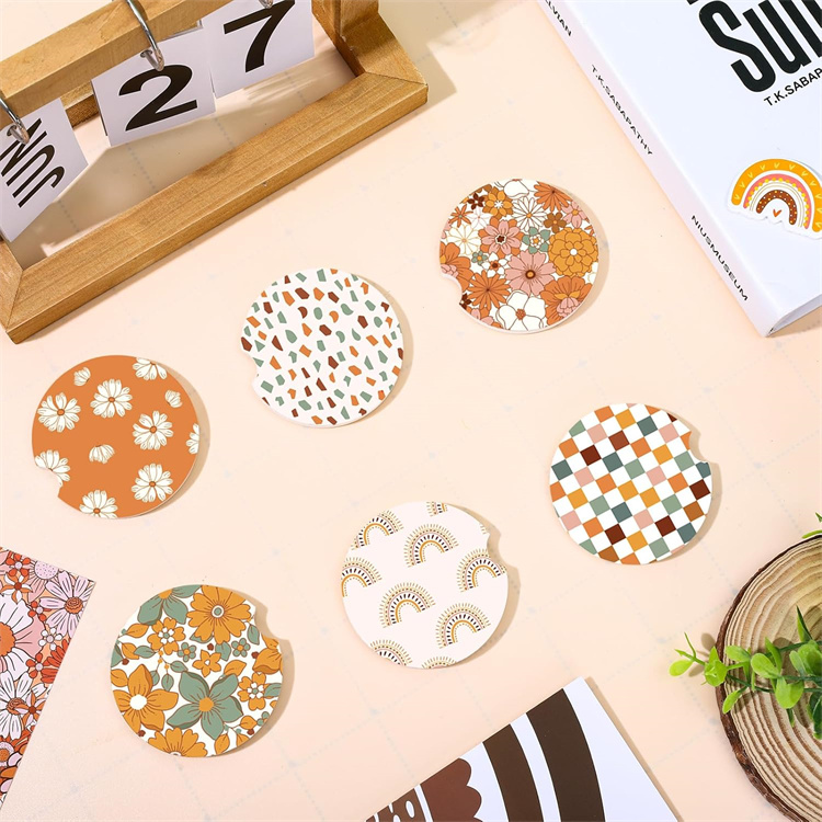 Classic Style Ceramic Sublimation Blanks Car Cup Coasters | SHY Brand | Wholesale