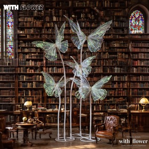 Khổng lồ lụa Màn hình gạc, óng ánh lụa bắt chước bướm trang trí đồ trang trí, quy mô lớn đám cưới cực-đứng hoa - Product Image 4