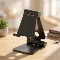 Support de téléphone portable et tablette pliable en aluminium à double charnière, réglable, pour bureau, vente en gros