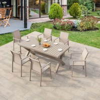 Ensemble de table et de chaises de salle à manger extensible pour l'extérieur, meubles de jardin, ensemble de salle à manger en aluminium pour patio, pour appartement, hôtel, restaurant